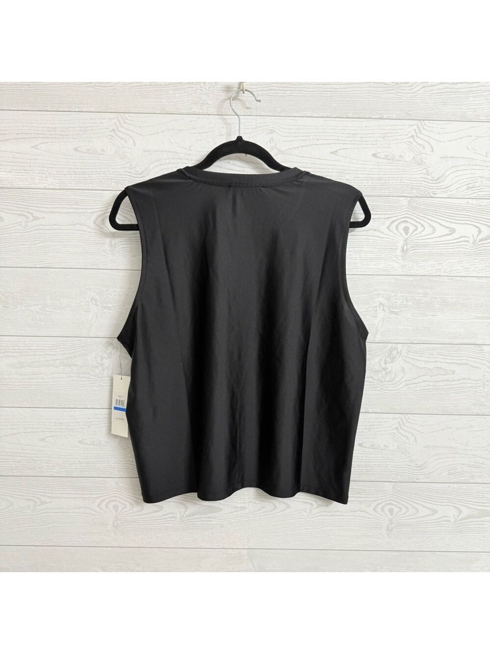 DKNY Jeans Black Spandex Sleeveless Sequin Crop Top Size XL - Picture 2 of 6
